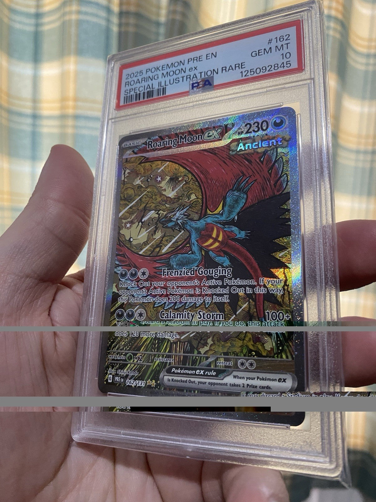 POKEMON PSA 10 2025 SV Prismatic Evolutions TCG Roaring Moon ex 162/131 SIR MINT