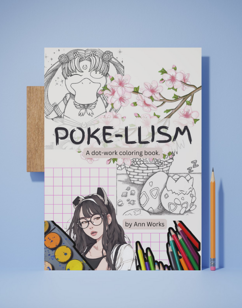 POKE-LLISM: A Dot-Work Coloring Book by Ann Works