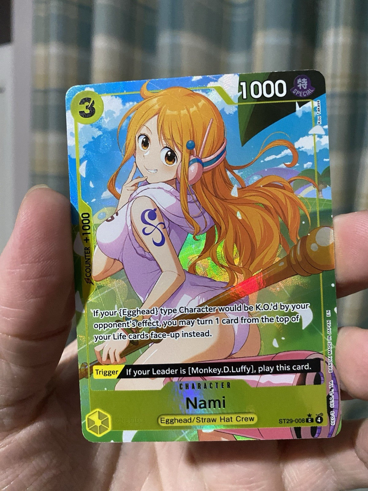 One Piece TCG Nami (Full Art) ST29-008 Starter Deck 29: Egghead Foil Alt NM Rare