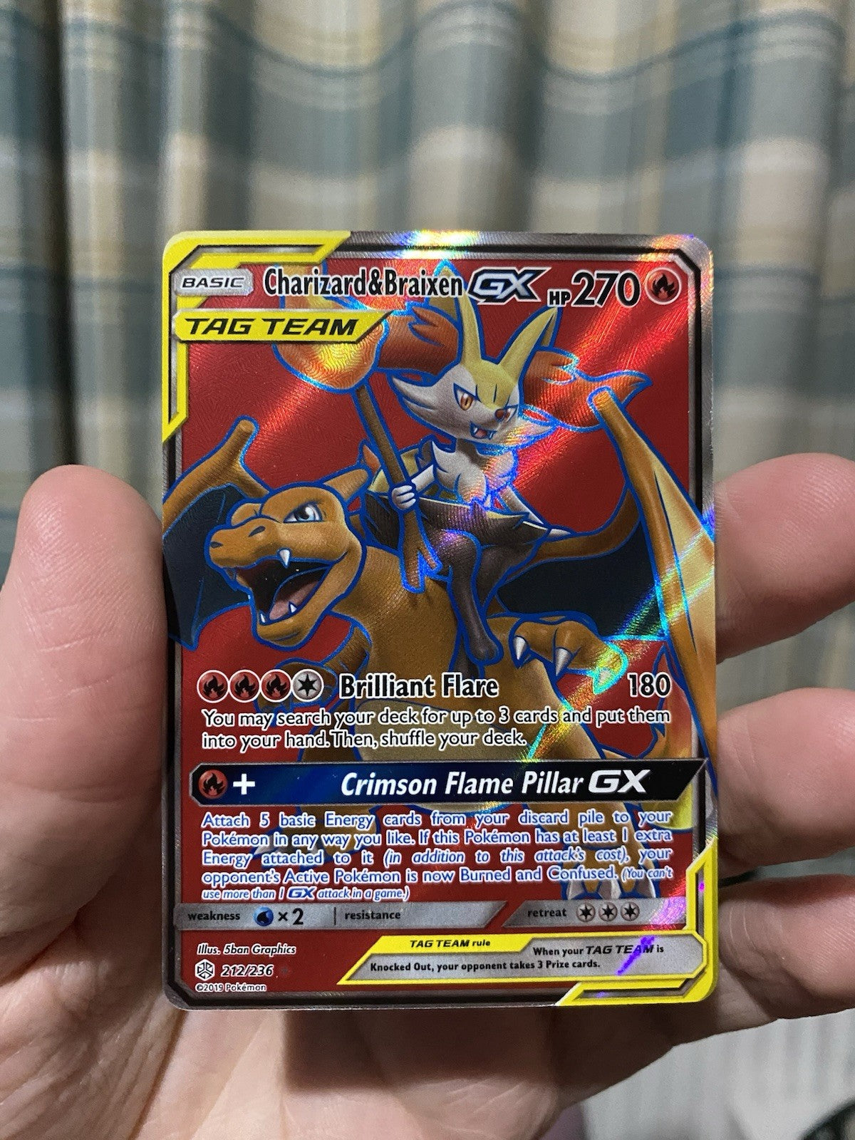 Charizard & Braixen GX 212/236 Cosmic Eclipse Full Art Ultra Rare Pokemon TCG NM