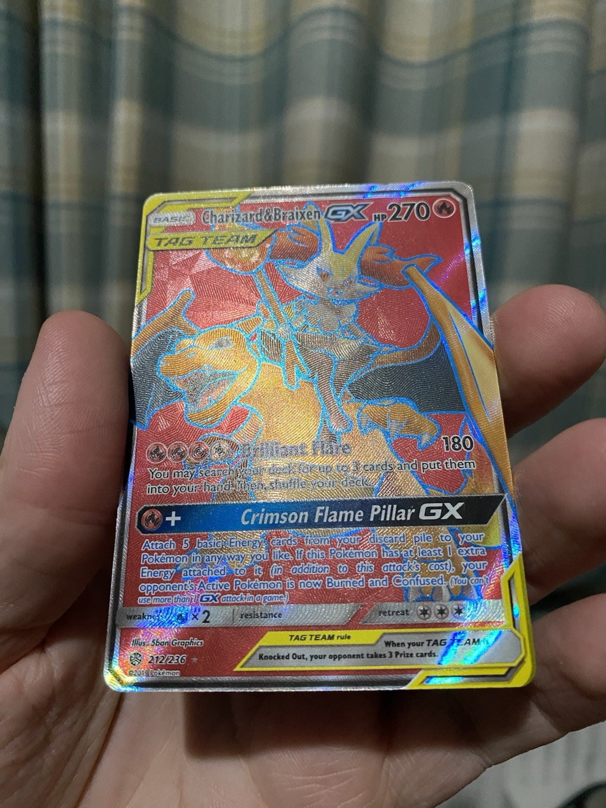 Charizard & Braixen GX 212/236 Cosmic Eclipse Full Art Ultra Rare Pokemon TCG NM