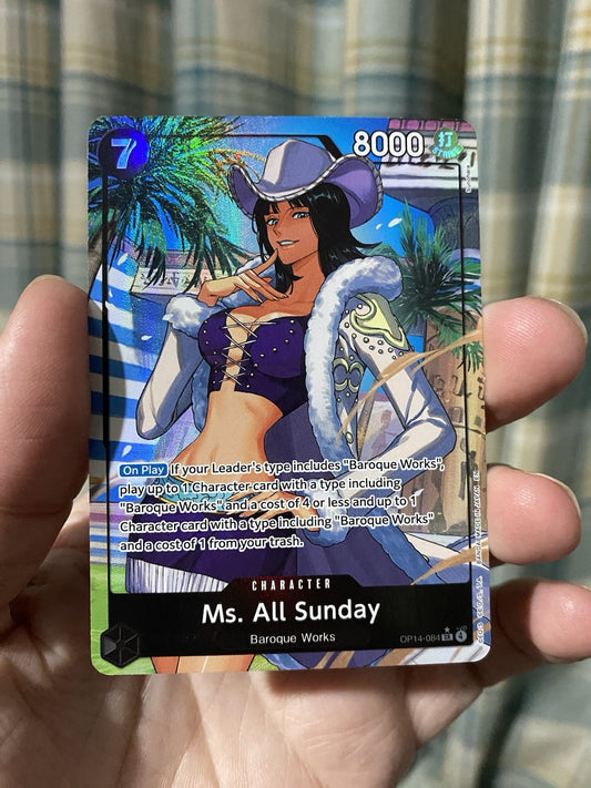 Ms. All Sunday (Alternate Art) OP14-084 The Azure Sea's Seven Foil One Piece TCG