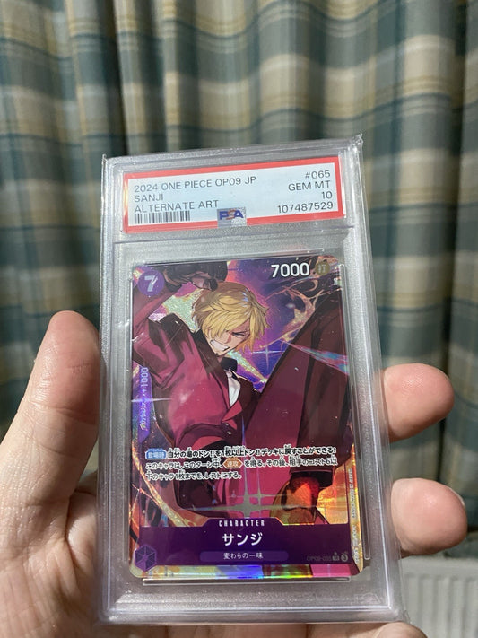PSA10 ONEPIECE Card Sanji OP09-065 SR Emperors in the New World CCG Japanese!