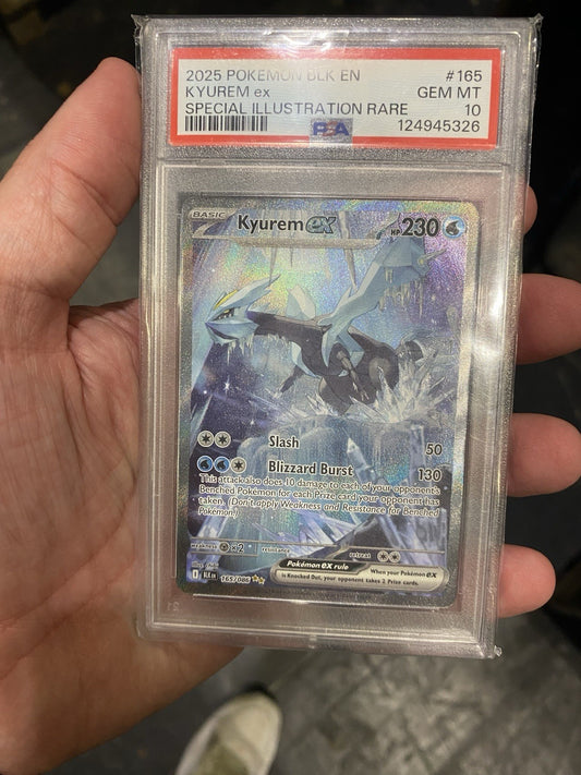 POKEMON BLK EN-BLACK BOLT SPECIAL ILLUSTRATION RARE #165 KYUREM EX PSA 10! 2025!