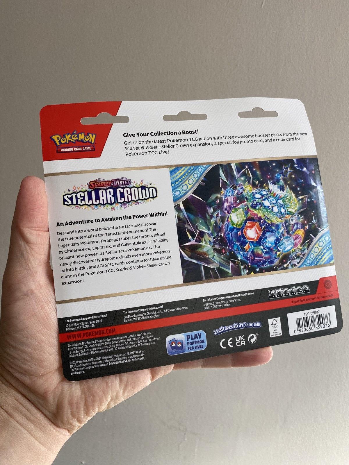 Pokémon TCG Scarlet & Violet Stellar Crown 3 Pack Blister Latias! New & Sealed!