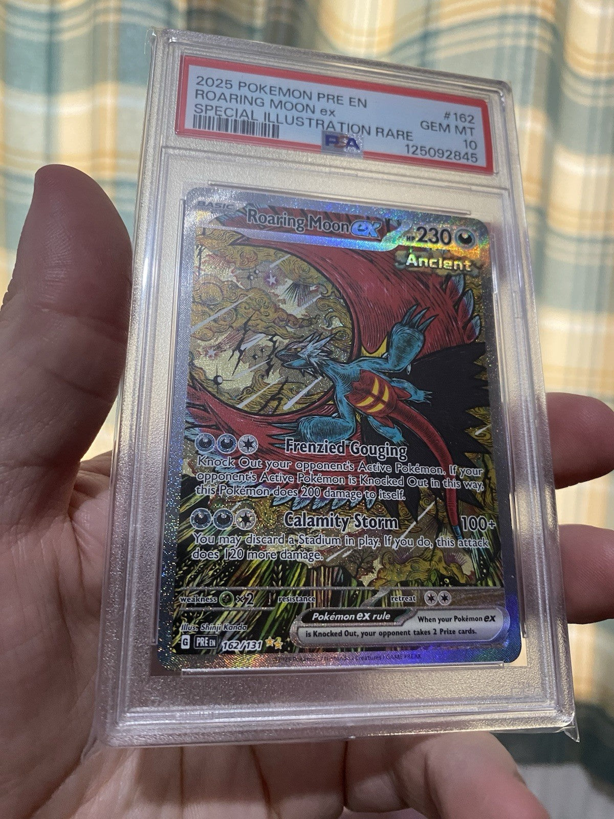 POKEMON PSA 10 2025 SV Prismatic Evolutions TCG Roaring Moon ex 162/131 SIR MINT
