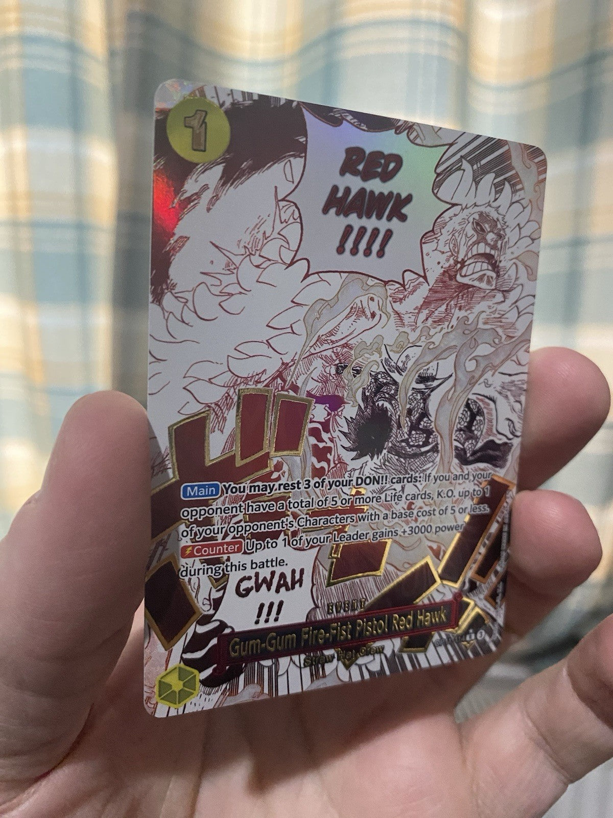 One Piece TCG - OP11-114 Alt Art Gum-Gum Fire-Fist Pistol Red Hawk - English NM!