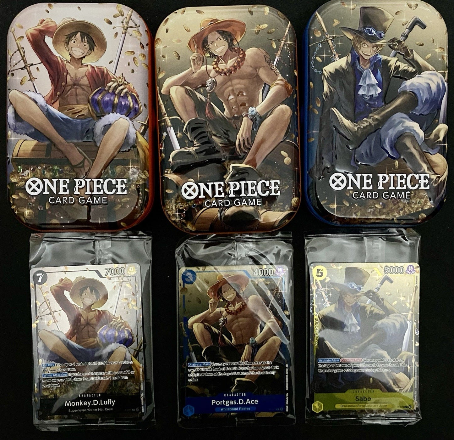 3x ONE PIECE TIN PROMO SET TS-02 THREE BROTHERS *TINS AND PROMOS ONLY NO PACKS*