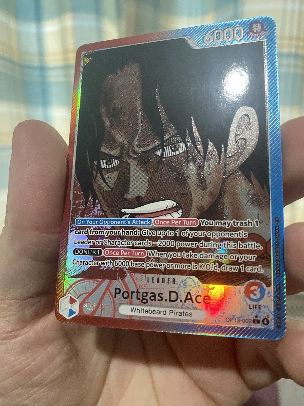 Portgas D Ace OP13 002 Alternate Art Leader One Piece TCG Carrying On His Will