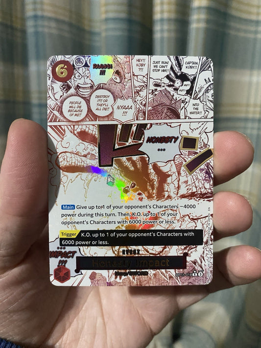 One Piece TCG A Fist of Divine Speed Honesty Impact Event Manga Art OP11-018 R!