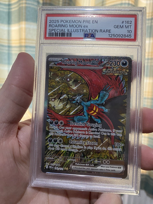 POKEMON PSA 10 2025 SV Prismatic Evolutions TCG Roaring Moon ex 162/131 SIR MINT