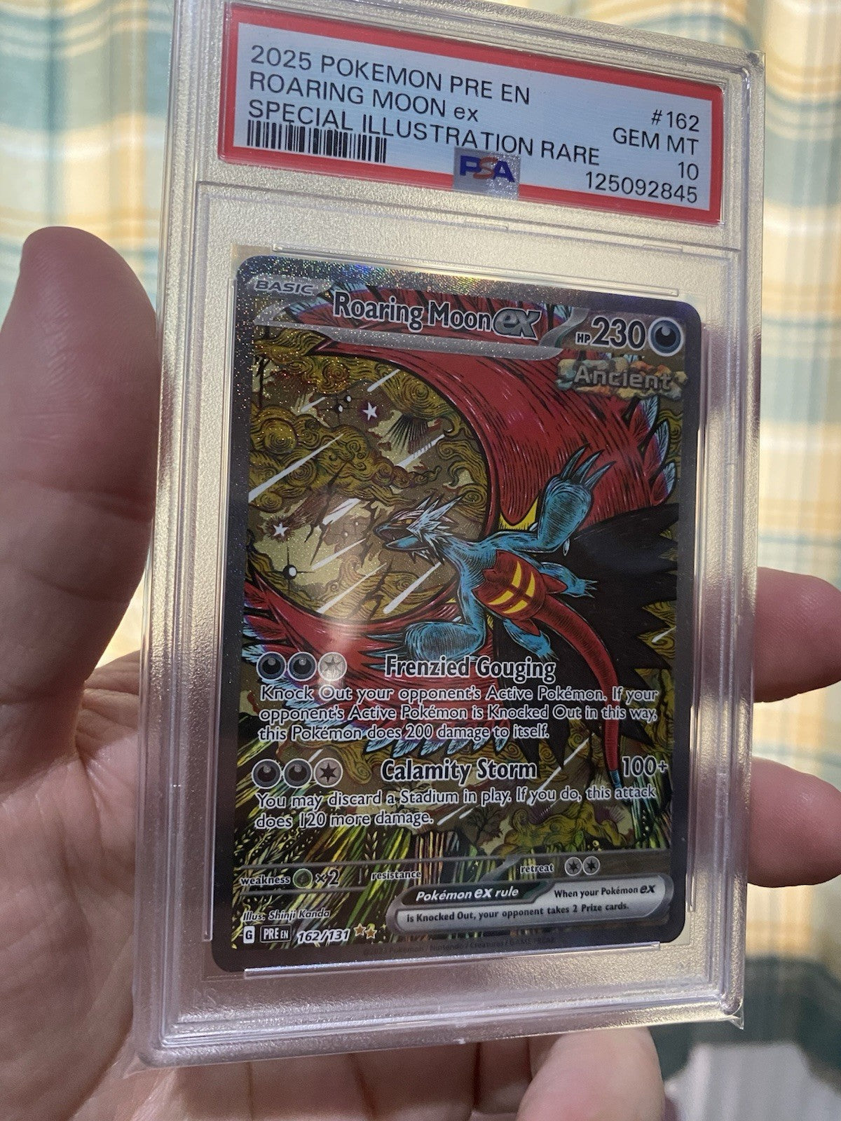 POKEMON PSA 10 2025 SV Prismatic Evolutions TCG Roaring Moon ex 162/131 SIR MINT