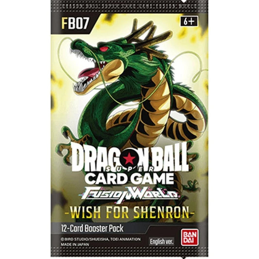Dragon Ball Fusion World Wish for Shenron FB07 Booster Pack – Factory Sealed!
