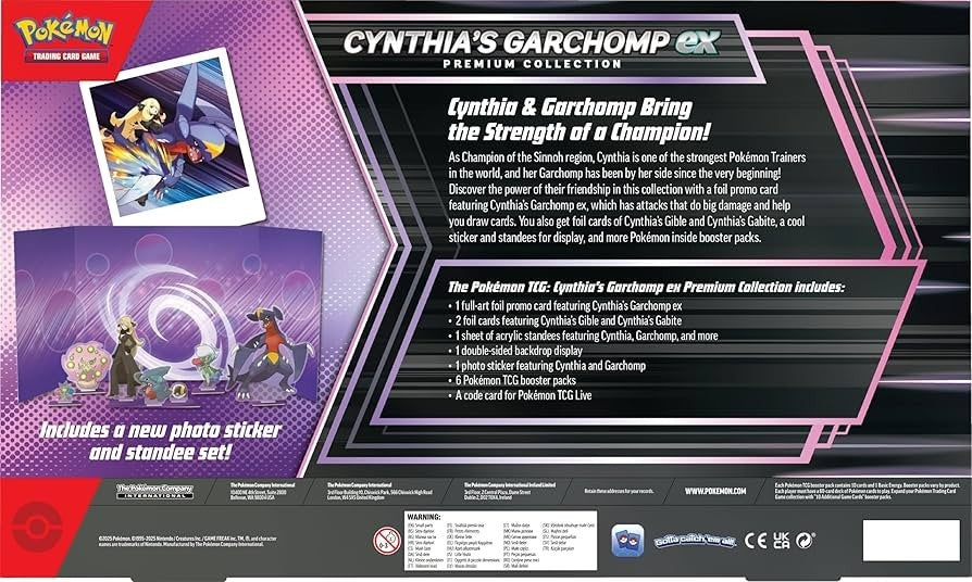 Pokémon Cynthia’s Garchomp ex Premium Collection Box Sealed! 6 Packs and More!
