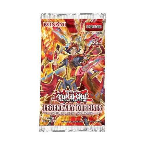 YuGiOh Legendary Duelists: Soulburning Volcano 1st Edition Booster Pack Sealed!