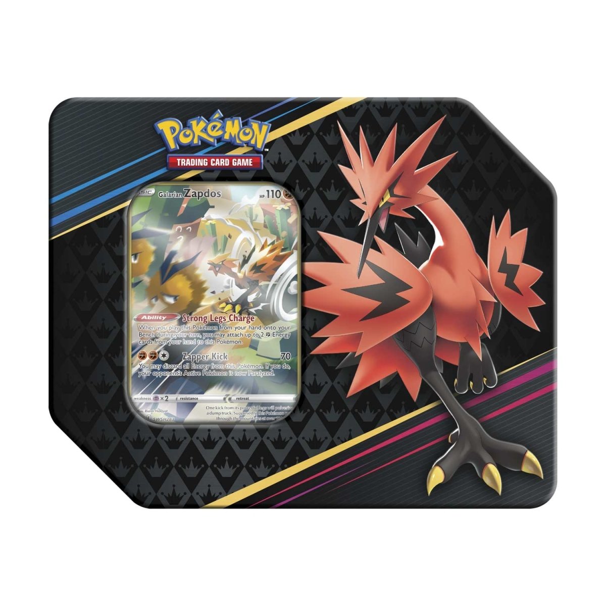 Pokemon: Sword & Shield Crown Zenith Galaraian Zapdos Tin (5x packs)