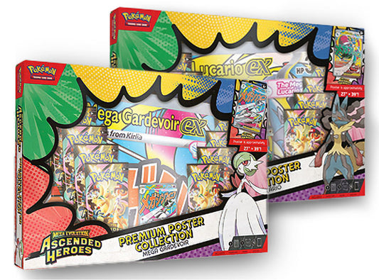 Pokemon Poster Duo Bundle - 1 x Mega Gardevoir EX Premium Poster Collection + 1 x Mega Lucario EX Premium Poster Collection